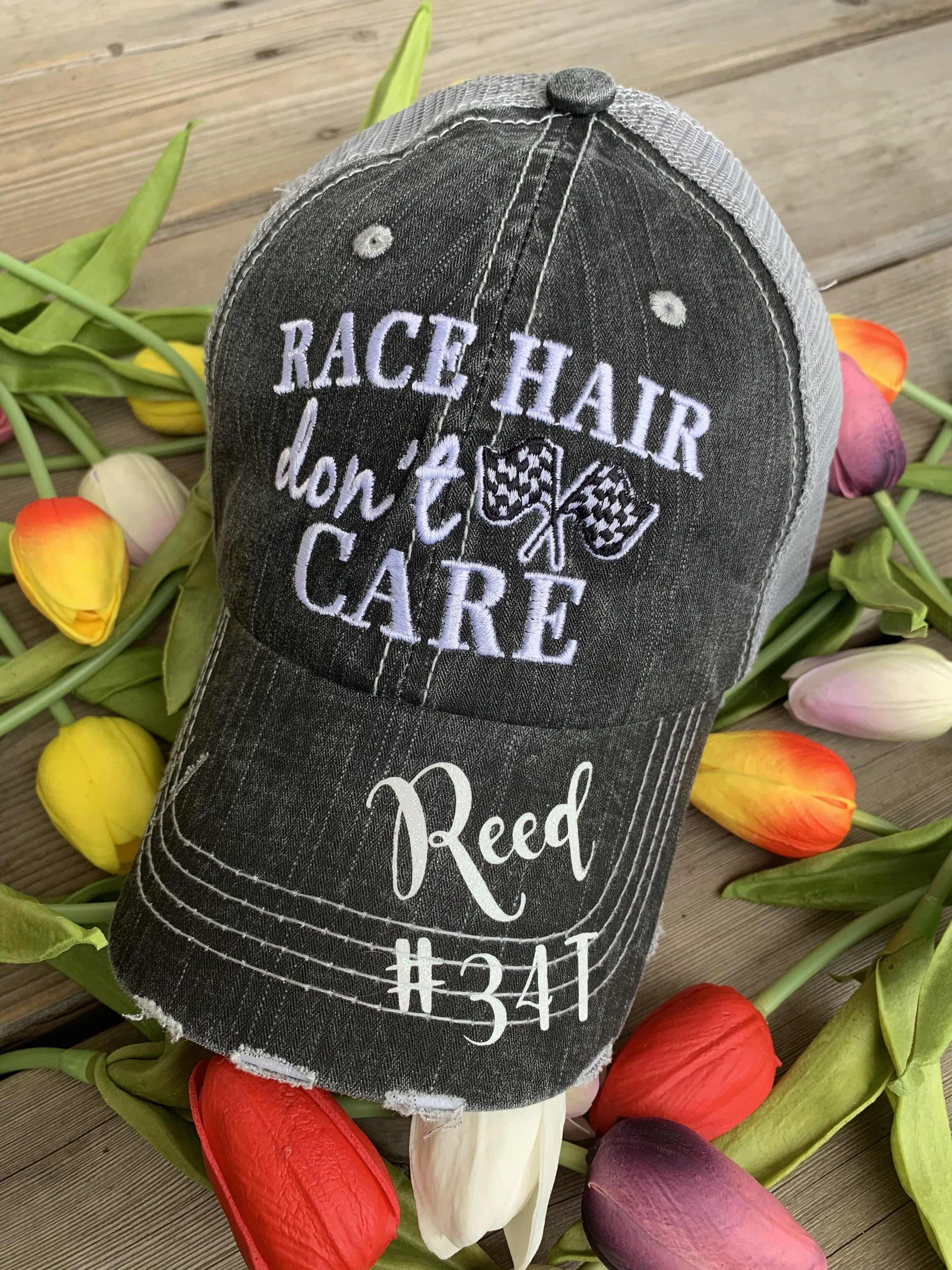 Personalized Barn Hats Barn hair dont care Personalize TEAL PINK or WHITE horseshoe Embroidered Distressed Horses Riding