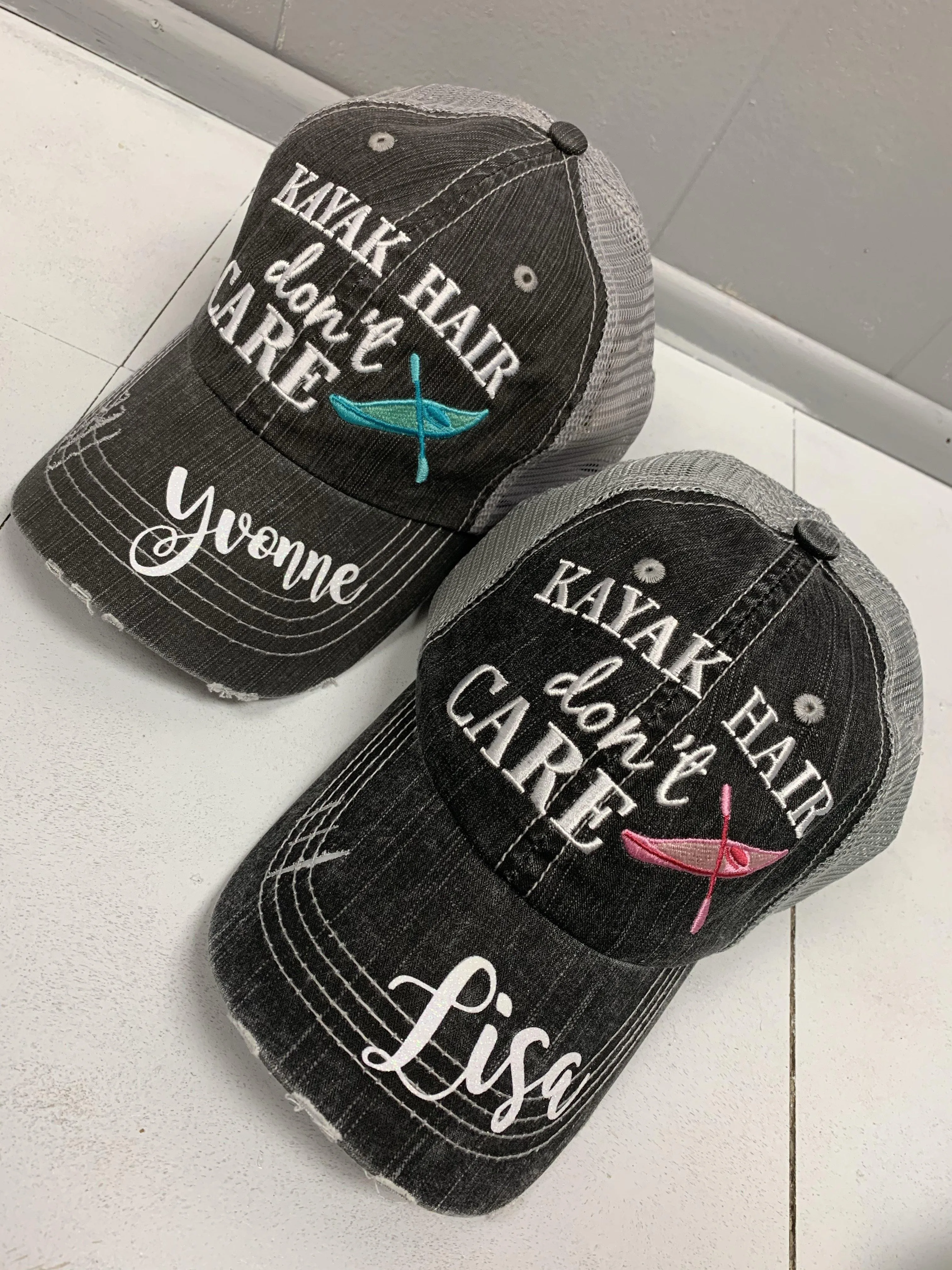 Personalized Barn Hats Barn hair dont care Personalize TEAL PINK or WHITE horseshoe Embroidered Distressed Horses Riding