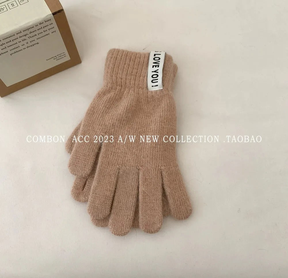 Rabbit Fur Knitted Gloves  Adorable Winter Warmth with Touchscreen Capability!