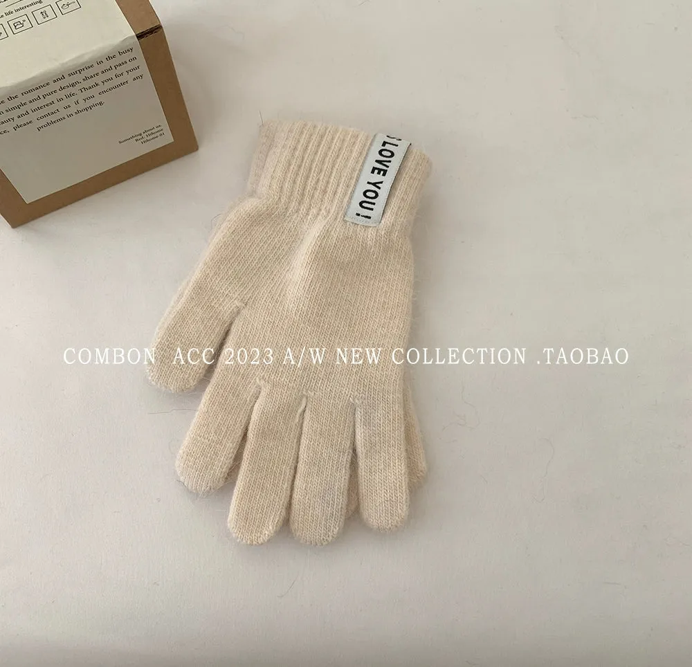 Rabbit Fur Knitted Gloves  Adorable Winter Warmth with Touchscreen Capability!