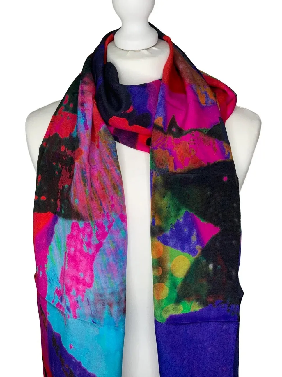 Rectangle 100% Silk Scarf by Clare O Connor - Irish Artist