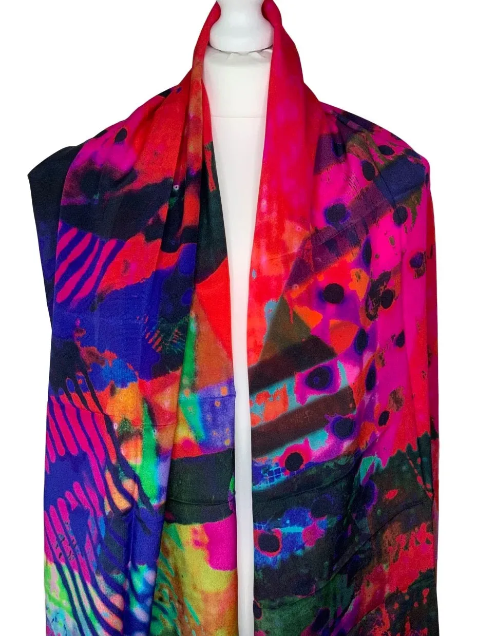 Rectangle 100% Silk Scarf by Clare O Connor - Irish Artist