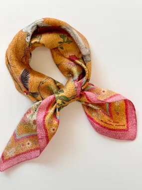 'Regeneration Mango'  mini 100% Silk Kerchief Italian made Scarf 53cm x 53cm