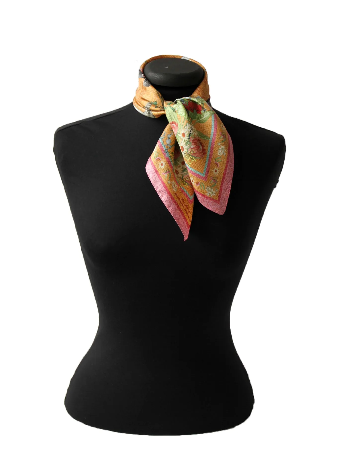 'Regeneration Mango'  mini 100% Silk Kerchief Italian made Scarf 53cm x 53cm