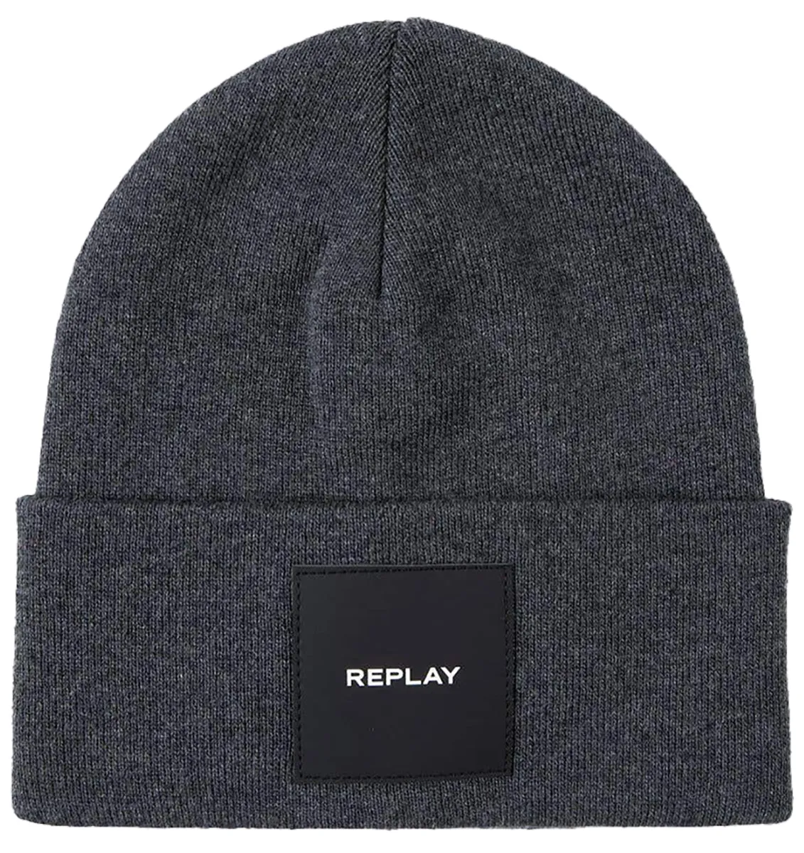 Replay P Beanie In Charcoal Black