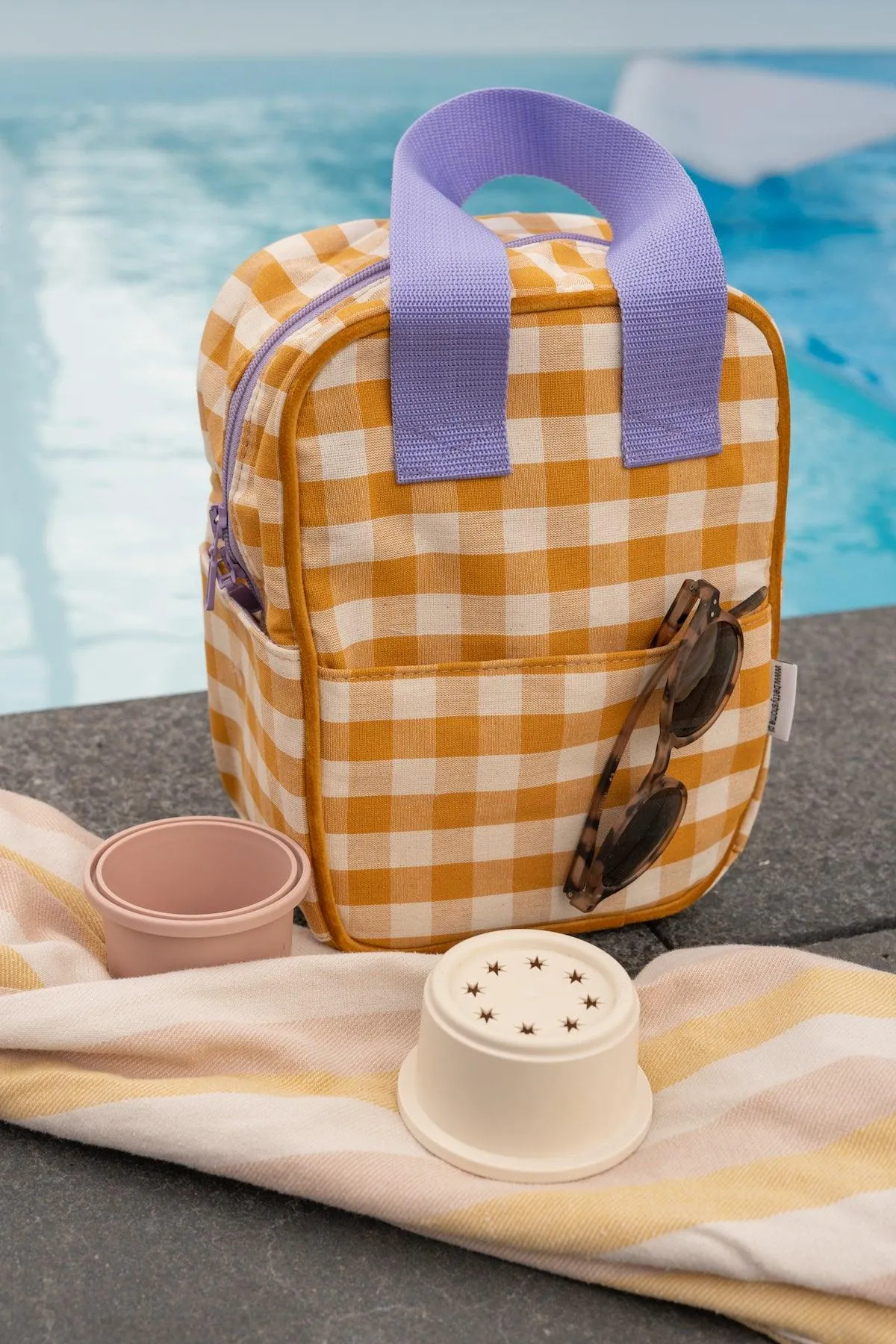 Small Backpack | Gingham | Sunflower