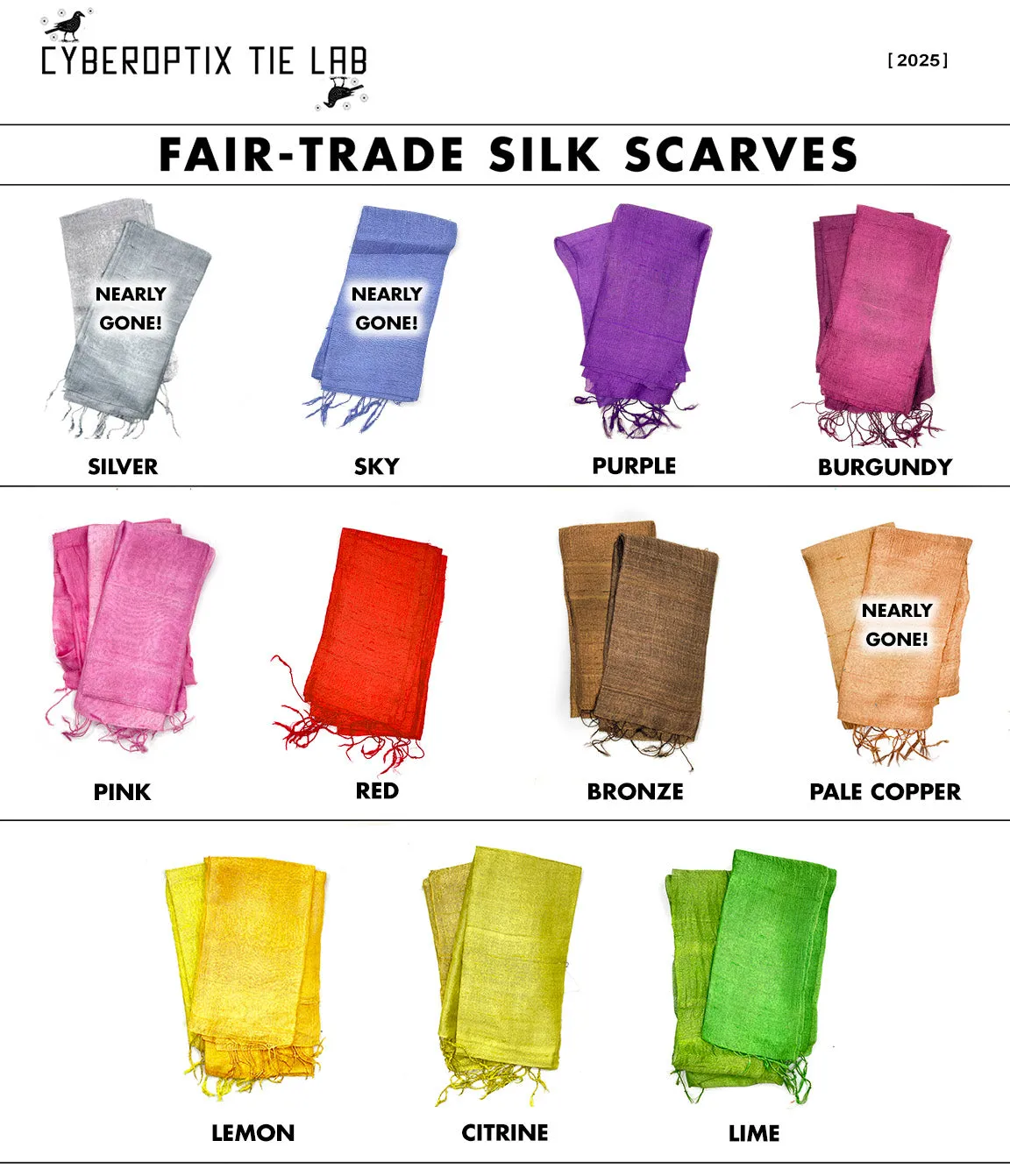 Solid Color Silk Scarves