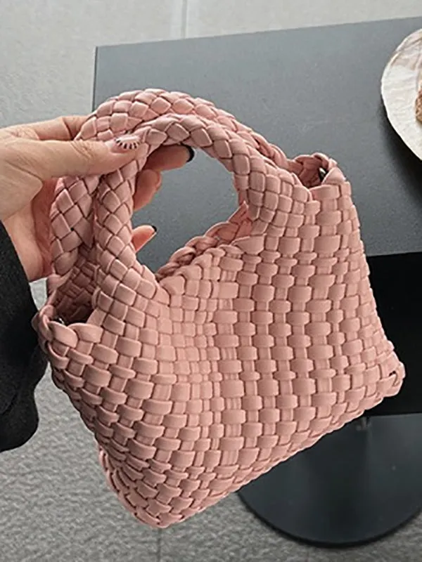 Solid Color Woven Handbags Crossbody Bags Bags