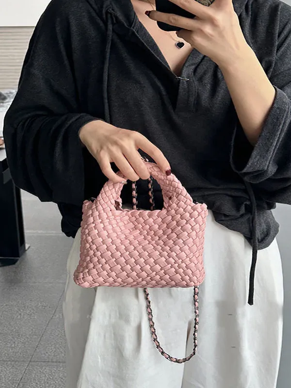 Solid Color Woven Handbags Crossbody Bags Bags