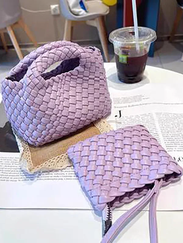 Solid Color Woven Handbags Crossbody Bags Bags