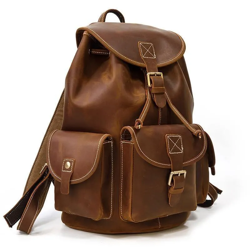 Travel Backpacks Leather Knapsack School Casual Daypack