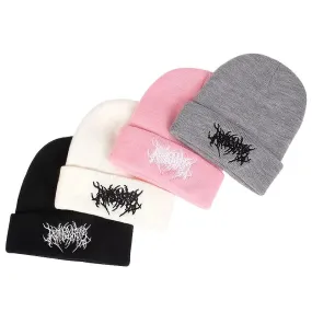 Unisex Stripe Embroidery Beanies