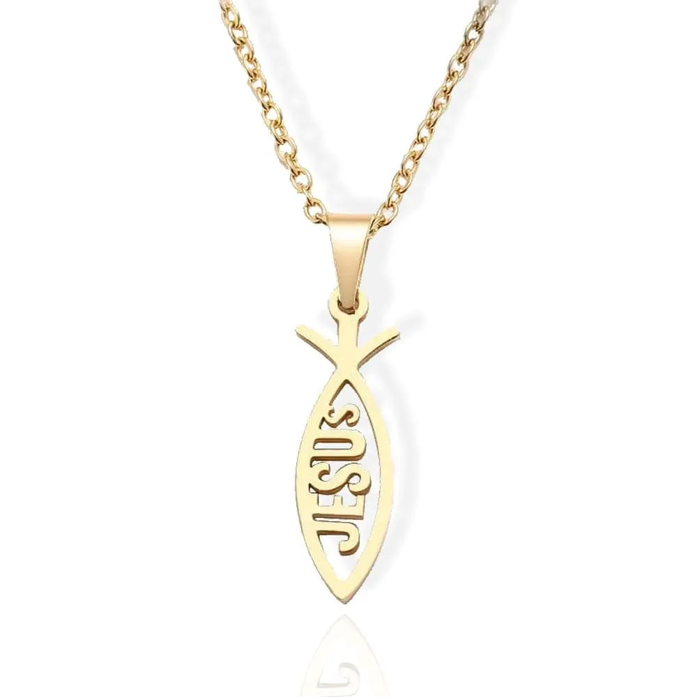 Women's Christian Necklace <br> Jesus Fish