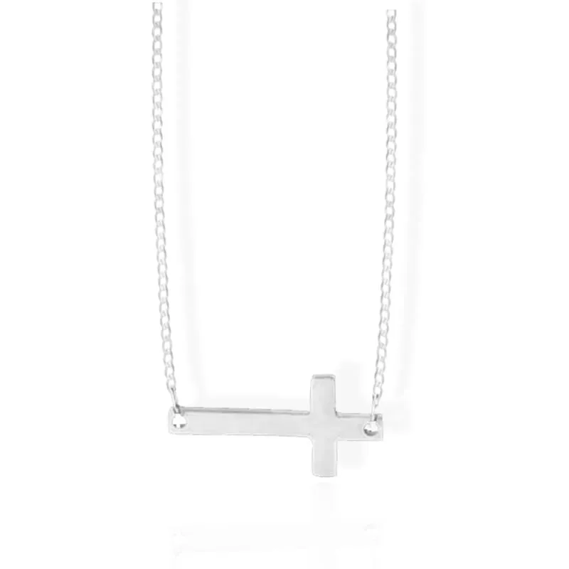 Women's Christian Necklace <br> Sideways Cross