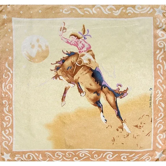 Wyoming Traders Blake Tan Cowgirl Limited Edition Silk Scarf